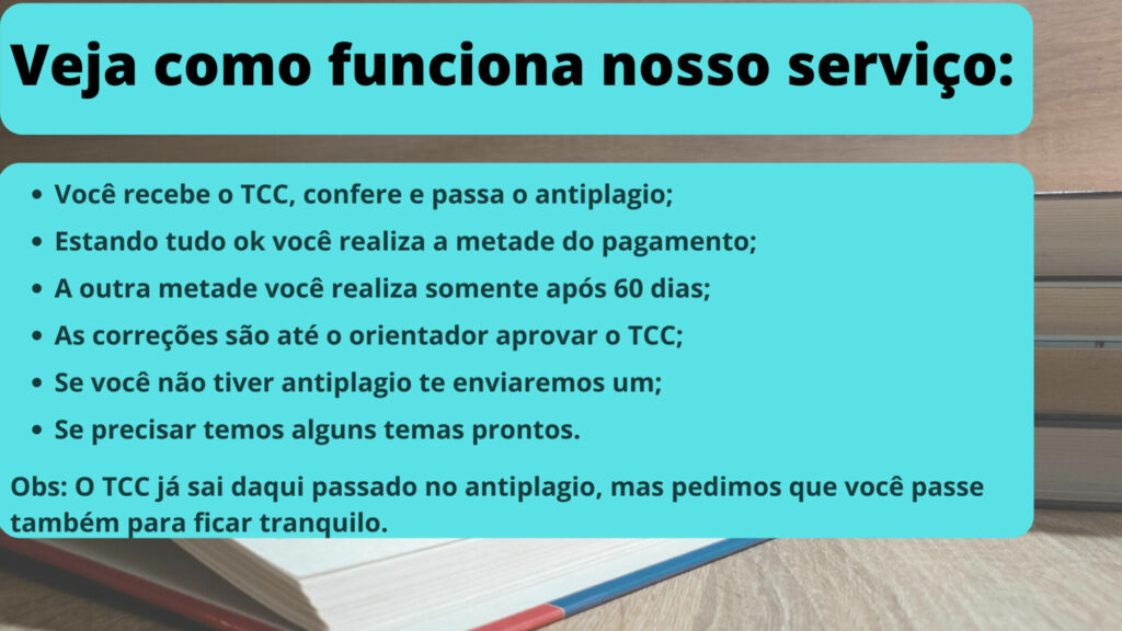 comprar TCC em Goiânia - Pagamento após entrega