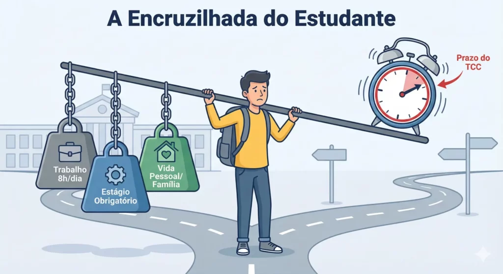 A Encruzilhada do Estudante com o TCC.