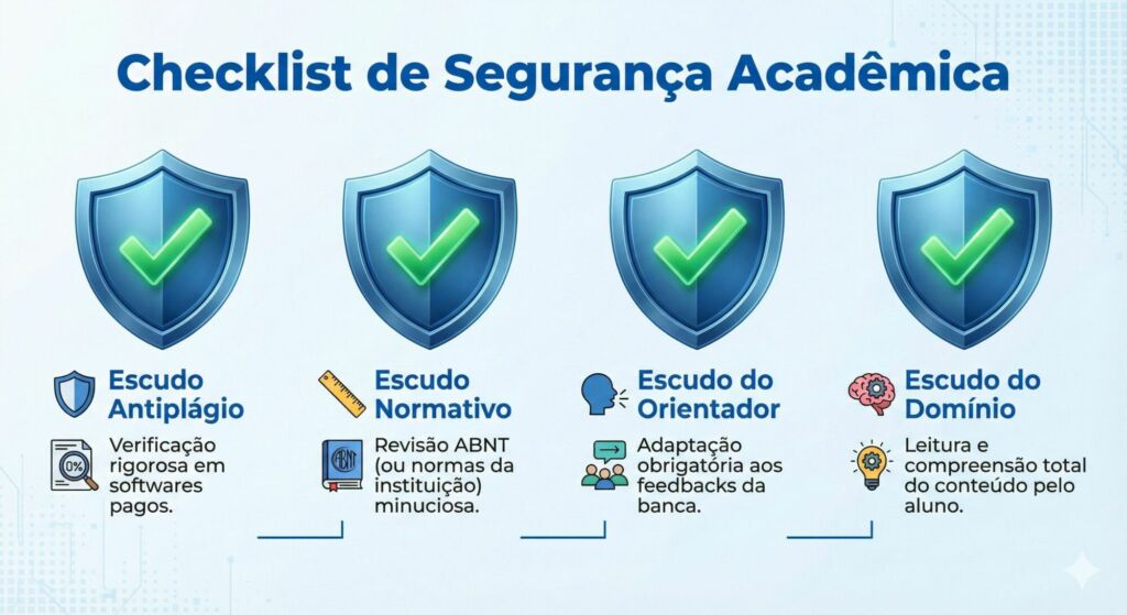 Os 4 Escudos da Aprovação do TCC pronto.