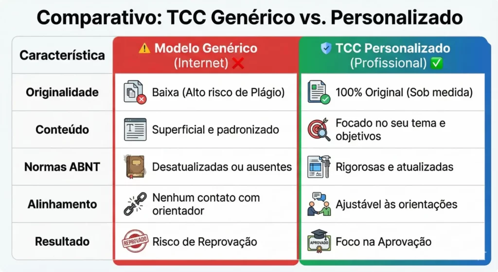 Tabela Comparativa Visual: Genérico vs. Personalizado