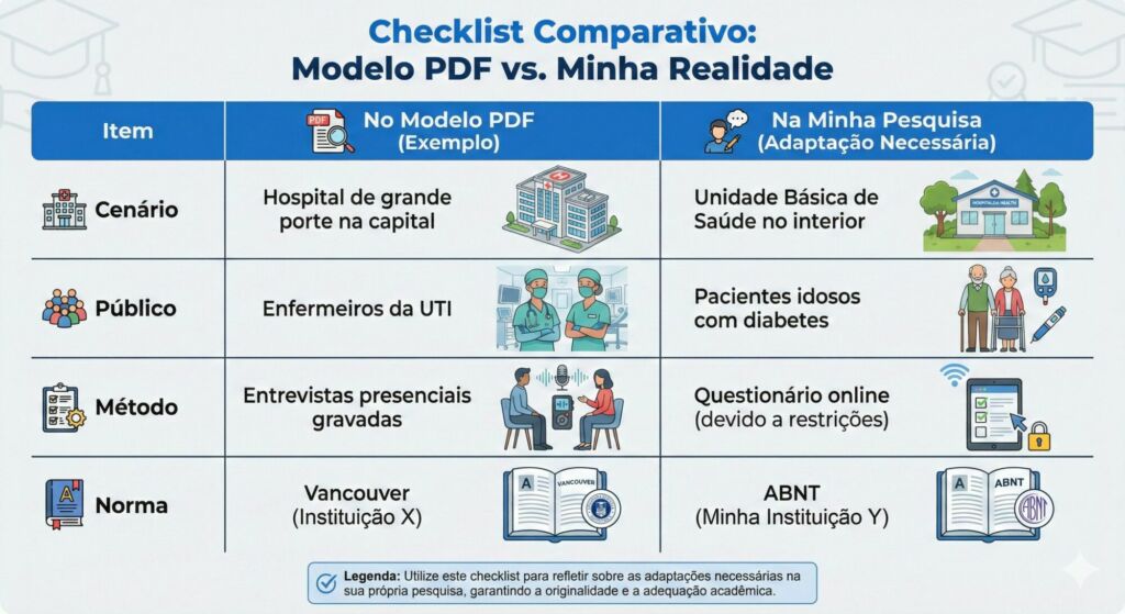Checklist Comparativo: "Modelo PDF vs. Minha Realidade"