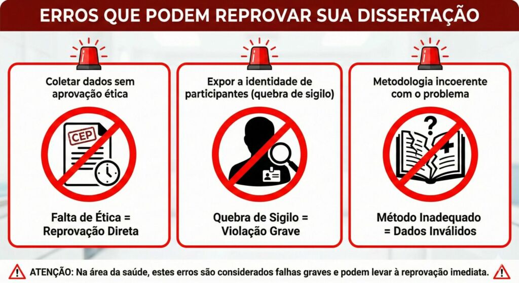 Gráfico de Alerta: Erros Fatais na dissertação de mestrado em psicologia e dissertação de mestrado em enfermagem
