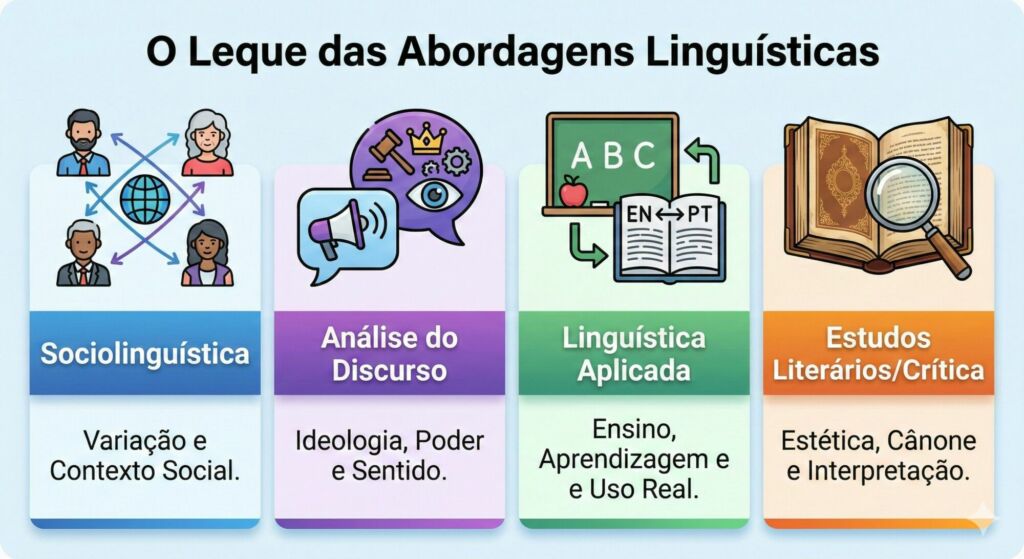 Painel de Ícones: "O Leque das Abordagens Linguísticas na Dissertação de Mestrado"