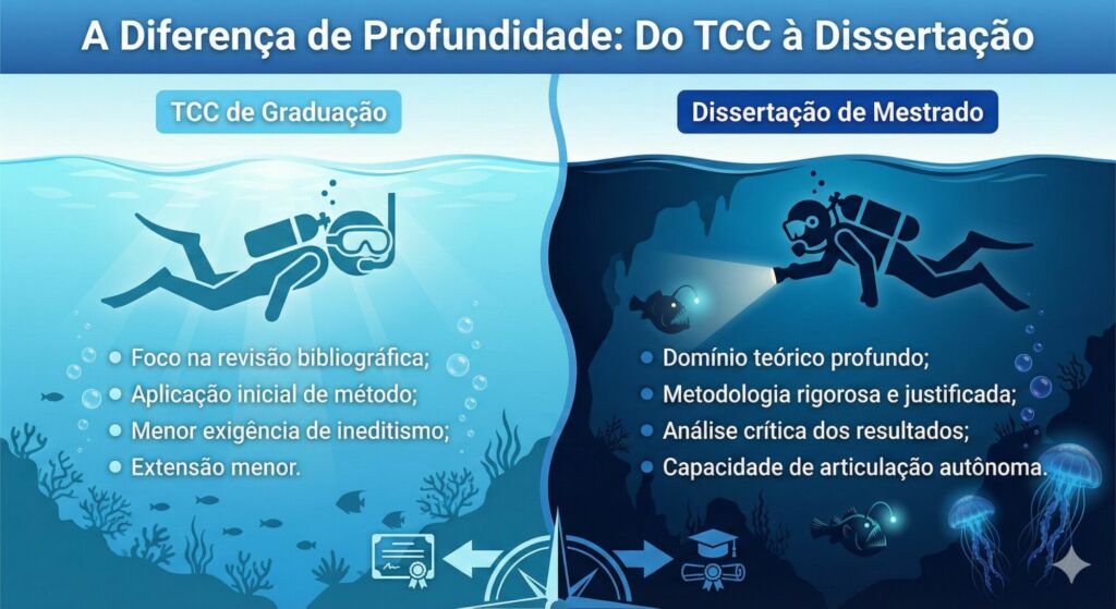 O Salto de Profundidade: TCC vs. Dissertação de mestrado pronta