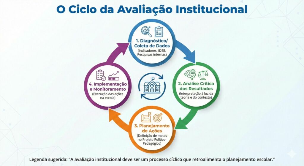 Mapa Mental ou Diagrama de Ciclo: "O Ciclo da Avaliação Institucional"