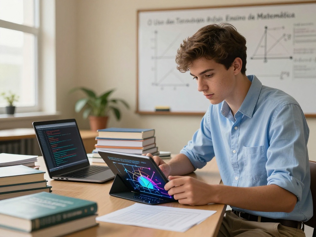 Ilustração relacionada ao tema O Uso das Tecnologias Digitais no Ensino da Matemática.
