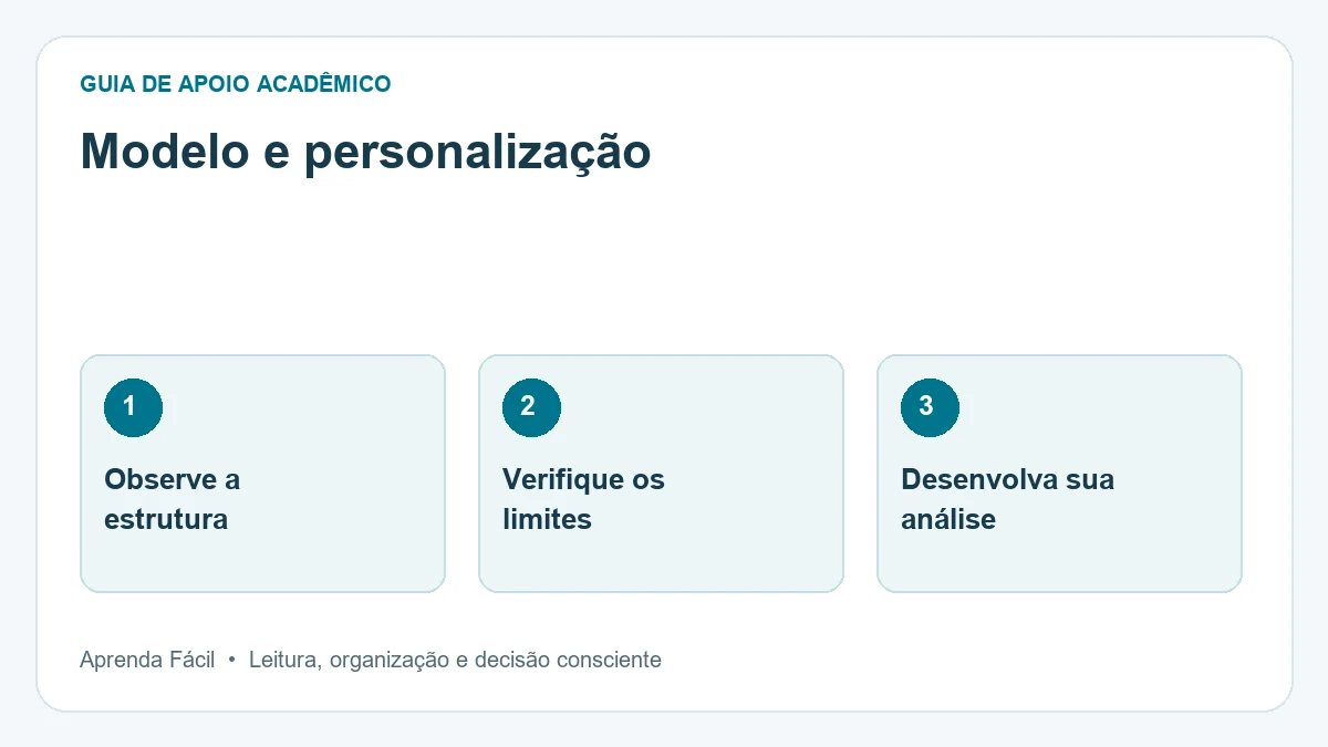 Diagrama de modelo e personalização, em três etapas: observe a estrutura, verifique os limites, desenvolva sua análise.